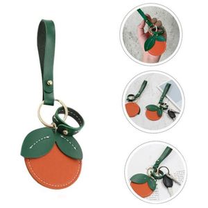 <b>Cute</b> Orange PU Leather Light Keychain with Embossed Design-Durable Backpack <b>Purse</b> Charm for Birthday & Wedding - Product Image 3
