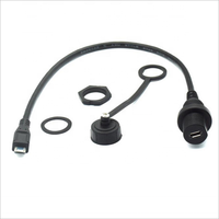 IP67 IP68 Wasserdichtes USB-Kabel Micro 5-poliges Verlängerung kabel von Stecker zu Buchse mit Schalttafel einbau 30cm 1m