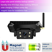 Kit de caméra de recul sans fil solaire 9 pouces avec détection IA BSD, enregistrement DVR 512 Go, affichage partagé 2 voies, base magnétique, installation facile