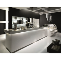Comptoir de réception en pierre artificielle fabriqué en Chine pour restaurant, café, bar à jus, salon de cuisine