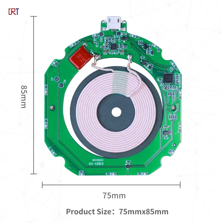 Caricabatterie personalizzato di alta qualità 15w 7.5w Usb Wireless Mobile Charger Circuit Board Qi Wireless Charger PCB