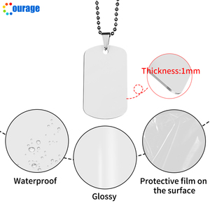 Biểu Tượng Tùy Chỉnh Đôi Hai Mặt Nhôm Thăng Hoa Vật Nuôi Vòng Cổ Mặt Dây Chuyền Trống Cá Nhân Người Đàn Ông <span class=keywords><strong>Dog</strong></span> Tag Với Chuỗi Và Móc - Product Image 6