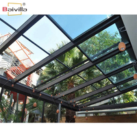 Nouveau design système de toit en verre rétractable Pergola en aluminium automatique électrique rétractable coulissante isolée toit en verre lucarne