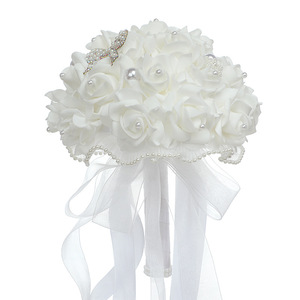 S0068R New Creative Decoration Graduation Season Gift Creative Lace Simulation Foam Rose Bouquet Veil - Product Image 1