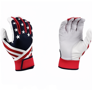 Professional Anti-skid Full Finger <b>Baseball</b> Batting Gloves Red Hook Loop Closure Ambidextrous Adult Custom Training Racing - Product Image 1