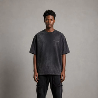T-shirt vierge de luxe 240 GSM en coton 100% filé à l'anneau, coupe moderne minimaliste, style alternatif de luxe, avec impression de logo personnalisé