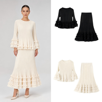 Nouvelle Robe Midi Plissée Imprimée pour Femme, Coupe Trapèze, Motif Géométrique Abstrait, Manches 3/4, Col Rond, Modèle Ample et Élégant, Vente en Gros pour Boutiques