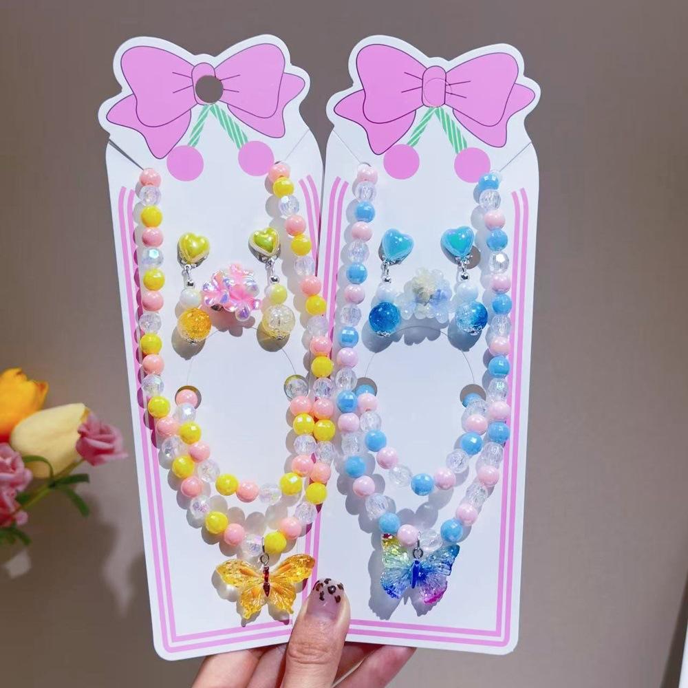 Necklace Accessories Children Necklace Bracelet Ring Set Hot Selling Jewelry Girls Cartoon Accessories