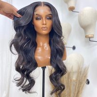 Perruque Lace Front Brésilienne en Cheveux Humains avec Dentelle Française Transparente, Qualité Remy Vierge, Densité 150%-250%, Détail Cheveux de Bébé