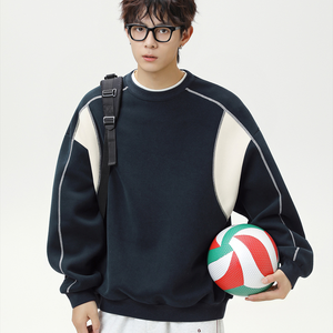 Sweat-shirt pour homme à col rond élégant, sweat-shirt de voyage léger. - Product Image 6