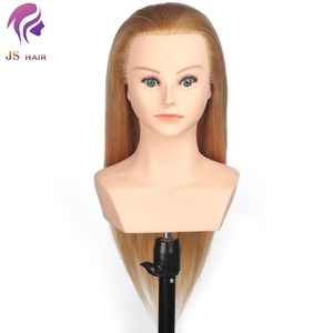 Tête de mannequin avec cheveux longs blonds et épaules, tête d'entraînement avec cheveux naturels, mannequin avec cheveux naturels à vendre - Product Image 2