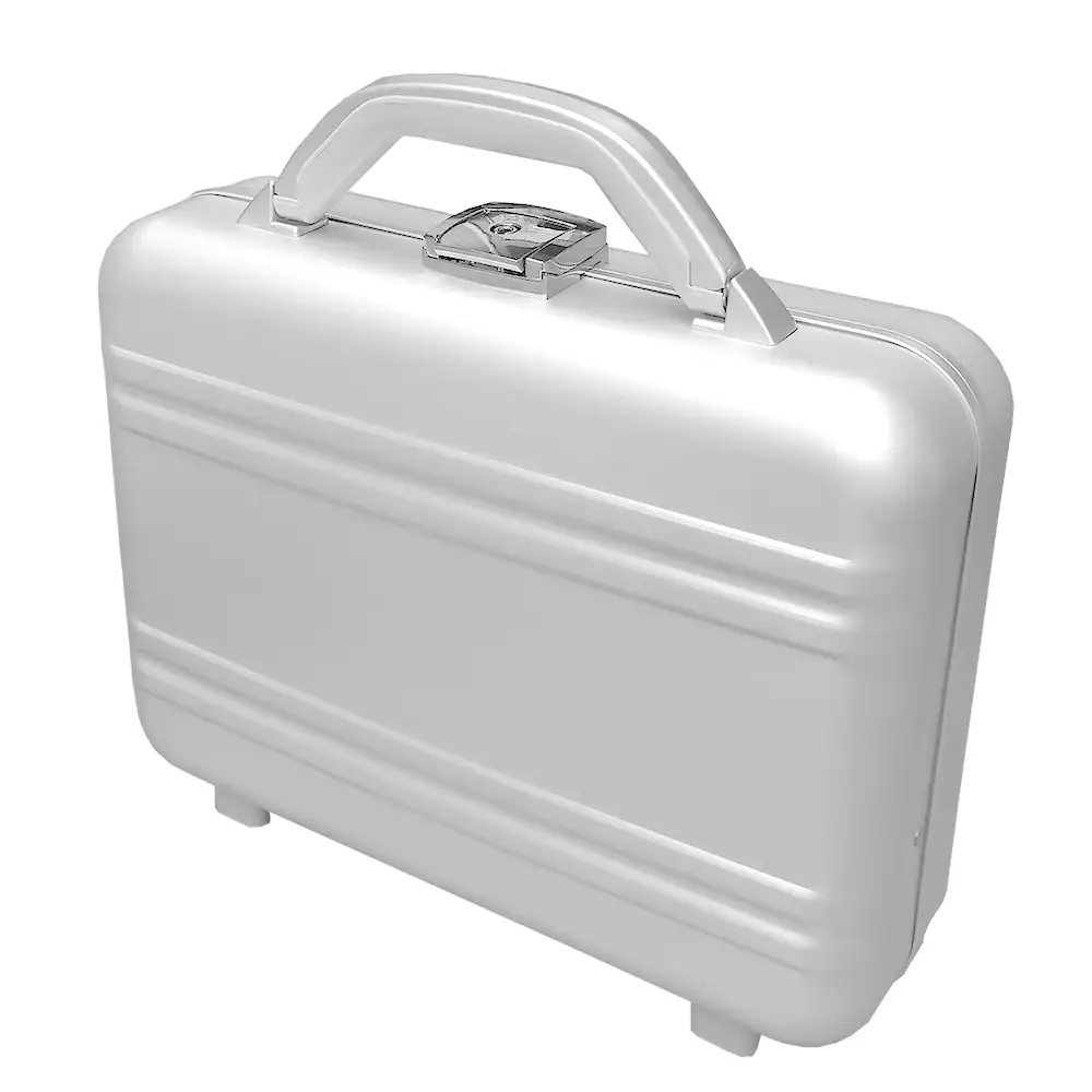 Kotak Peralatan Perjalanan Portabel Dokumen Perak Kecil Grosir Koper Koper Alumunium Dicetak dengan Kunci Gembok