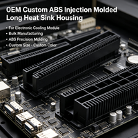 Boîtier de dissipateur thermique à ailettes en ABS noir moulé par injection avec brides de montage pour module de refroidissement électronique