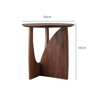 ATUNUS Wabi Sabi Table de chevet moderne en bois nordique ronde en chêne au design unique Tables de café d'appoint