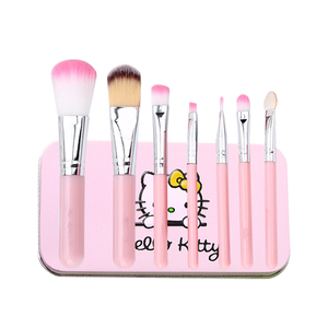 Japonais Dessin Animé <span class=keywords><strong>Hello</strong></span> <span class=keywords><strong>Kitty</strong></span> Rose 7 pièces maquillage Brosse Kit Beauté Ensemble De Voyage de Marque Privée - Product Image 1