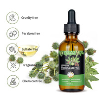 Huile de ricin MELAO 100% pure et naturelle, pressée à froid, sans hexane, biologique, en vrac, pour la croissance capillaire et le soin de la peau, format économique, 1 gallon
