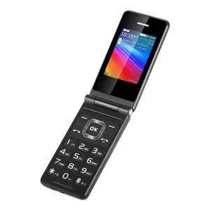 Tela de 2.4 "polegadas dual sim câmera, qualidade clamshell uniwa f109 flip telefone celular