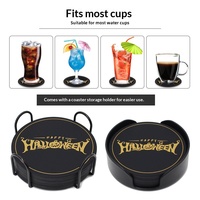 Nouveau dessous-de-verre Halloween lumineux dans le noir, créatif, motif chauve-souris, sorcière, citrouille, tapis de table antidérapant, résistant à la chaleur, en silicone, moderne
