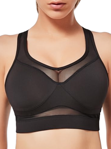 Custom Women's High Support Square <b>Neck</b> Sports Bra Breathable Longline Yoga Gym Workout Bra with Removable <b>Pads</b> OEM - Product Image 2