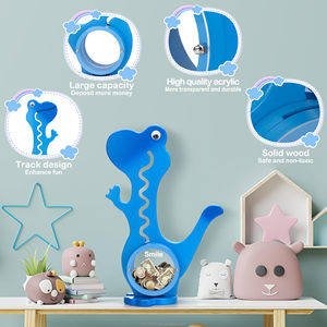 2024 jouet en bois dinosaure calendrier étagère enfants tirelire avec plusieurs motifs d'animaux tirelires pour les tout-petits bébé garçons filles - Product Image 4