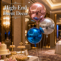 Nouveau petit 10 12 pouces 4D sphère feuille ballon couleur Pure aluminium 4D feuille ballon fête mariage décorations de noël
