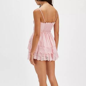 เดรสสายเดี่ยวลายดอกไม้ลูกไม้สไตล์ลำลองแฟชั่นสุดฮอตสำหรับผู้หญิง ชุดมินิเดรสฤดูร้อนสุดหรู - Product Image 5