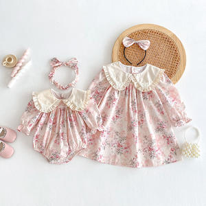 Tutina a Triangolo per Bambine, Vestito Principessa a Maniche Lunghe con Colletto in Pizzo, Pagliaccetto in Cotone per <span class=keywords><strong>Neonati</strong></span> e Bambini - Product Image 4