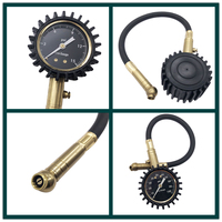 Accuracy Inline Analog Tire Gauge Pressure Measure Psi Reader Black and Golden Universal White Box CN;ZHE ANSI B 40.1 Grade B