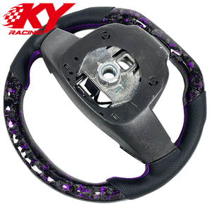 Volante deportivo LED RPM de fibra de carbono forjada en color púrpura personalizado, adecuado para Cadillac ATS ATS-V CTS CTS-V XTS XT6 CT6 - Product Image 3