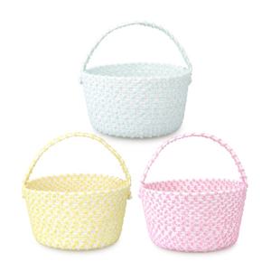 Cesta de Almacenamiento de Cuerda de Algodón Chenille en Tonos Pastel con Asas para Baby Shower, Habitación Infantil, Organizador de Guardería, Decoración para Fiestas de Primavera y Pascua - Product Image 1