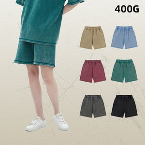 Shorts de loisirs pour hommes en coton polyester vintage décontracté 400 g/m² de haute qualité avec applications en gros - Product Image 2