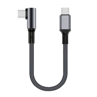 Câble de charge rapide et de transmission de données USB Type-C vers USB-A à angle droit en nylon 0,1m/0,2m/0,3m/50cm pour iPhone 17/16/15/14 Pro Max