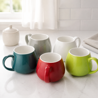 Mug en céramique moderne blanc en forme d'œuf, compatible lave-vaisselle, personnalisable avec logo/design, pour café/thé, réutilisable, cadeau d'affaires