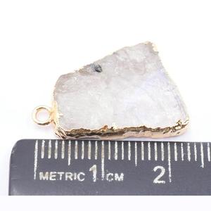 มูนสโตนสีรุ้ง21ถึง23มม. พร้อมประกันตัวจี้ชุบทองรูปทรงไม่สม่ำเสมอพลอยธรรมชาติอัญมณีอัญมณีอัญมณี - Product Image 2