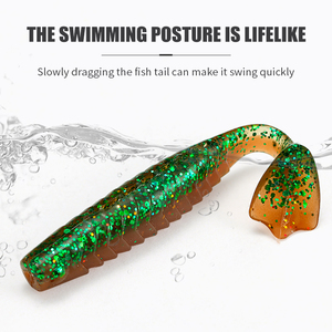 LUSHAZER 10 stuks/zak Visserij Soft Lure Paddle Tail Soft Bait Zinkend 55mm 65mm Vis Aas voor Baars Forel Soft Plastic Aas - Product Image 5