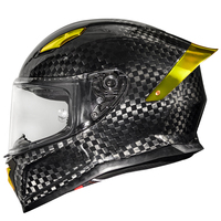 Casque de moto intégral en fibre de carbone 12K noir - Prêt à l'emploi - Certifié DOT et 3C - Unisexe - Direct usine