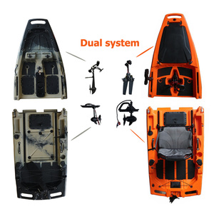 Kayak modulaire à hélice de 9 pieds pour 1 personne, canoë de mer pour la pêche, bateau en plastique HDPE, kajak avec moteur - Product Image 1