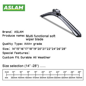 ASLAM - Escobillas Limpiaparabrisas Multifuncionales <span class=keywords><strong>de</strong></span> Alta Calidad para Conductor con Volante a la Derecha e Izquierda, Compatibles con el 99% <span class=keywords><strong>de</strong></span> <span class=keywords><strong>los</strong></span> Coches, Reemplazables X3 A6 - Product Image 3