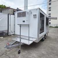 Kebab BBQ Food-Trailer Voll Ausgestatteter Mobiler Küchenanhänger Pommes Frites Burger Pizza Food-Truck Zweizonen-Food-Trailer