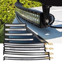 Nouvelle barre lumineuse LED incurvée à double rangée de 22, 32, 42, 52 pouces, faisceau combiné 3D 7D 120W, éclairage tout-terrain pour camion/SUV