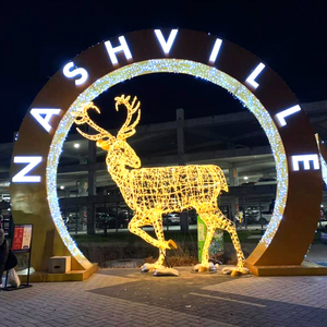 Décorations de Noël illuminées en plein air sur mesure, motifs de famille de rennes grandeur nature, pour les festivals de lumières des zoos et parcs - Product Image 3