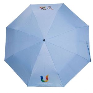 Parapluie de golf promotionnel imperméable à trois plis en pongé 190T avec logo personnalisé, pliable et résistant au vent - Product Image 2