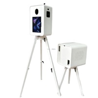 Nouvelle cabine photo de style rétro en bois, support d'imprimante pour iPad 12,9/13 pouces compatible avec DNP DS620, DSLR et smartphone
