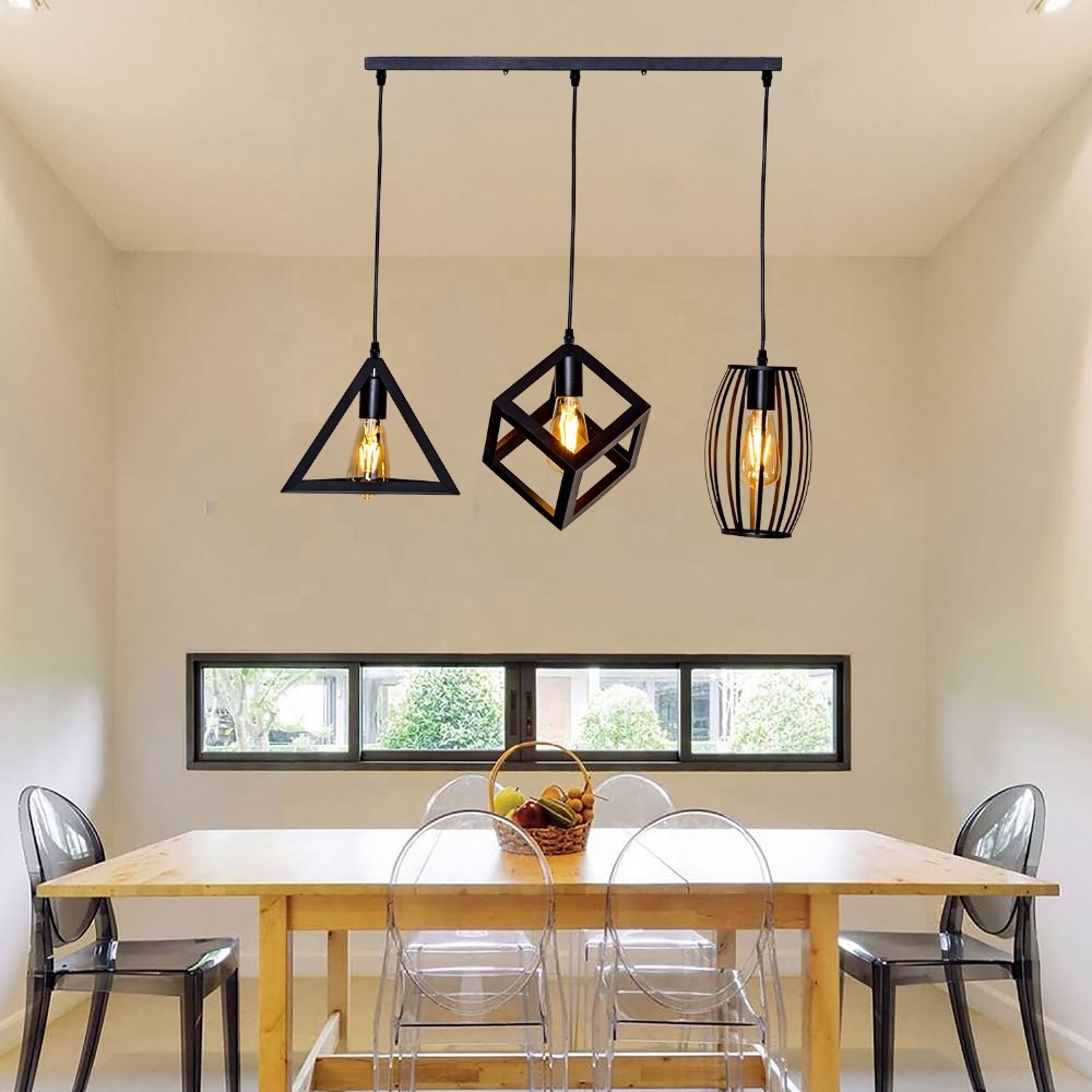 E27 Base Globe Ball Pendant Lights Iron Loft Cage Pendant Lamp Outdoor Indoor Industrial Metal Hanging Lamp