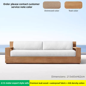 Luxury Hotel Outdoor Sofa <strong>Set</strong> Premium Teak Wood Waterproof Fabric Outdoor Furniture <strong>Set</strong> Garden <strong>Patio</strong> Outdoor Sofa <strong>Set</strong> - Product Image 5