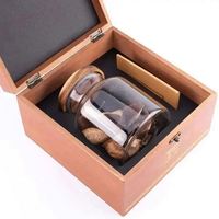 Boîte cadeau en bois de luxe à charnières avec fermeture métallique, logo gravé sur mesure, boîte en bois avec insert en mousse EVA pour pot à thé en verre