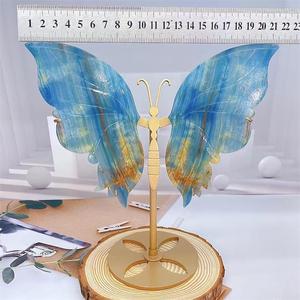 Vente en gros d'ailes d'<span class=keywords><strong>onyx</strong></span> bleu faites à la main en cristal naturel ailes de papillon en cristal sculptées pour la décoration intérieure - Product Image 3