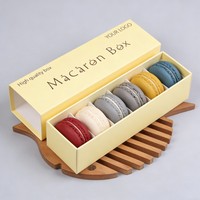Boîte à macarons personnalisée en gros avec impression de logo, boîte pliable en papier pour biscuits et sushis avec séparateurs, boîte cadeau jetable pour aliments et desserts