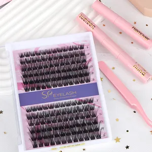 SP kirpik doğal bak DIY Lashes kümeleri ön kesim C D kıvırmak kirpik kümeleri Lashes Segment el yapımı kirpik uzantıları kiti