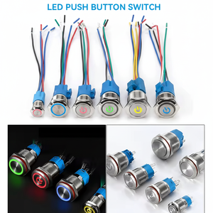Mini Interruptor de Botón Pulsador Metálico Impermeable IP67, 3A 250V, Luz LED, 12-22mm, Iluminación Interior y Exterior - Product Image 1
